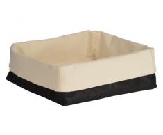 Premier Housewares Brotkorb, schwarz, cremefarbenes Design, Polyester, Baumwolle
