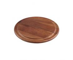 T&G Woodware Tuscany Schneidebrett aus Akazienholz, rund, mit Rille, 294 x 15 mm