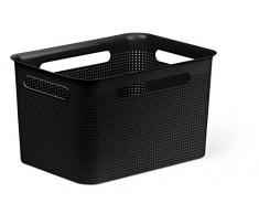 Rotho Brisen Aufbewahrungsbox 16 l, Kunststoff (PP), schwarz, 16 Liter (36 x 26,2 x 21 cm)