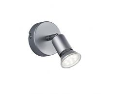 Reality Leuchten R86911187 Paris A+, LED Wandspot, Metall, 3 W, GU10, Titanfarbig, 8 x 8 x 11 cm