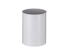 Papierkorb, Metall, rund, Inhalt 15 l, Höhe 309 mm, grau - Papierkörbe Abfalltrennsysteme Sicherheitspapierkörbe Universalmüllsammler Papierkörbeysteme Sicherheitspapierkörbe Universalmüllsammler Papierkörbeysteme Sicherheitspapierkörbe