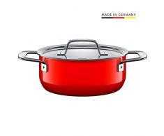 Silit Zeno Red Kochtopf 20cm, Metalldeckel, Bratentopf 2,4l, Silargan Funktionskeramik, Topf Induktion, rot