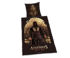 Herding ASSASSINS CREED Bettwäsche-Set, Kopfkissenbezug 80x80cm, Bettbezug 135x200cm, 100% Baumwolle, Renforcé, mit leichtläufigem ReiÃverschluss