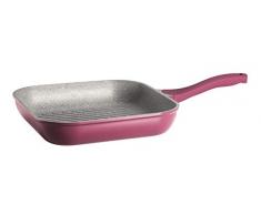 Mäser 931352 Serie Telesto III, Grillpfanne 28 x 28 cm, ILAG Granitec Beschichtung im Granitdesign, Burgund