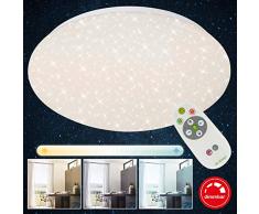 Briloner Leuchten LED Deckenleuchte dimmbar, inkl. Fernbedienung, Farbtemperatursteuerung, Deckenlampe, 1300 Lumen, Ø 29.3 cm, 15 W, Weiß