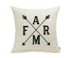 Anickal Kissenbezug, quadratisch, Blaugrün, Ölgemälde, weiße Blumen, schwarzer Baum, Muster, Überwurf, dekorativer Kissenbezug 18 x 18 Set of 4 Tropical Leaves Pillow Covers