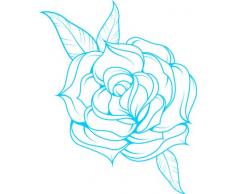 INDIGOS 4051095058526 Wandtattoo w623 Blümen Wandaufkleber in 3 Größen, 120 x 66 cm, türkis