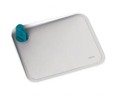 Lékué 0205800Z17U150 Schneidebrett Easy mit Messerfixierung in türkis, Silikon, 30 x 25 x 7.1 cm