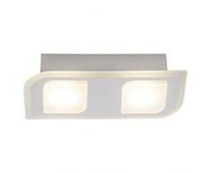 Brilliant Formular LED Deckenleuchte Wandleuchte 2 flg spritzwassergeschützt chrom Badezimmer 640 Lumen, LED integriert