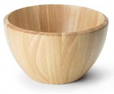 Continenta Salatschüssel aus Gummibaumholz, Holzschüssel, Holzschale, Obstschale, Größe: Ø 30 x 18 cm