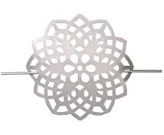 Home Fashion Raffhalter AUS Metall-Blume, Silber, 18 x 2 cm