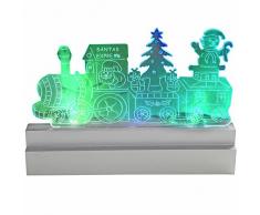 WeRChristmas 23 cm, Pre Beleuchteter Weihnachtsmann Express Zug Tisch Aus Acryl, Für Weihnachtsdekoration mit Farbwechsel-Led
