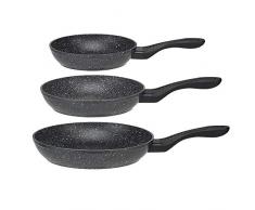 MELIANDA IT-3000 3tlg Pfannenset antihaft Marmoroptik Elektro, Glaskeramik, Gas Induktion
