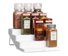 YouCopia SpiceSteps 4-stöckiger Gewürzregal, weiß, 24 Flaschen Small with labels weiß