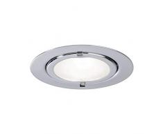 Paulmann 98402 Micro Line Klipp Klapp Einbaustrahler flach Einbauspot max. 1x20W Lampe Betriebsspannung 12V G4 Metall Spot Chrom Möbeleinbauleuchte, Silber