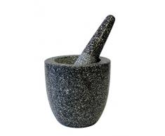 JADE TEMPLE Steinmörser mit Stößel im Set, effektives und einfaches mörsern, aus massivem Granit mit 12 cm Durchmesser und 12 cm Höhe