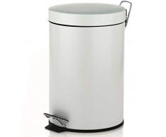 Kela 20878 Kosmetikeimer, 5 l, Silent-Close, Metall, Rika, Weiß