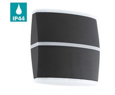 EGLO LED Außen-Wandlampe Perafita, 2 flammige Außenleuchte, Wandleuchte aus Aluguss und Kunststoff, Farbe: Anthrazit, weiß, IP44