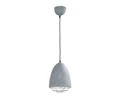 Reality Leuchten R30391078 Cammy A++ to E, Pendelleuchte, Metall,, E27, Beton Grau-matt, 19 x 19 x 150 cm