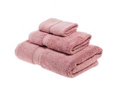 Superior - 3-teiliges Handtuchset aus Baumwolle, 900 Gramm, teerosenfarben