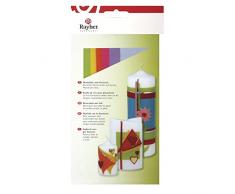 Rayher 31494000 Verzierwachs, Frühlings-Töne, Set 6 Verzierwachsplatten, je 20 x 6,5 cm, Wachs zum Kerzen verzieren, Kerzenwachs, Wachsfolie