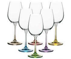 Vanilla Season 6er Set Bohemia Crystal farbige Weißwein-Gläser perfekt für Party NUKUALOFA