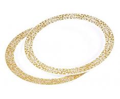 Diner Presque Parfait Teller mit Spitzenmuster 23 cm, 6er-Set Gold