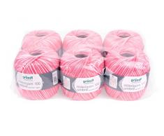 Gründl Häkgelgarn Ombre, Vorteilspack 6 Knäuel à 100 g Häkelgarn, Baumwolle, Orchidee, 30 x 21 x 11 cm