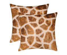CaliTime Kissenbezüge für Couch/Bett, Sofa, Bauernhof, 2 Stück 20 X 20 Inches Tierhaut - Giraffe