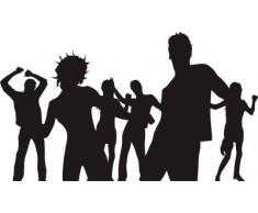 INDIGOS WG10223-70 Wandtattoo W223 Dance Party 80s Wandaufkleber 80 x 46 cm, schwarz