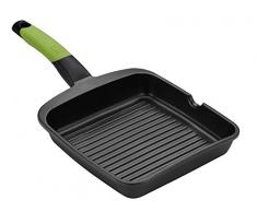 BRA Prior Pfanne, Aluminiumguss mit Antihaft-Beschichtung Teflon Classic Mit Streifen, schwarz, 28 cm