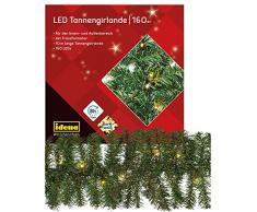 Idena 31854 LED Tannengirlande mit 160 LED warm weiß, mit 8 Stunden Timer Funktion, für Advent, Weihnachten, Deko, als Stimmungslicht, ca. 25 cm x 10 m