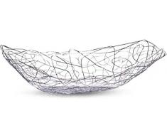 Zeller 27329 Obstschale, lang, Metall verchromt, L 33 x B 19 x H 9 cm