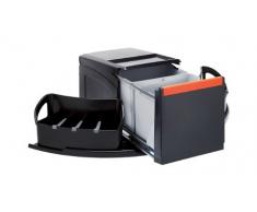 FRANKE Sorter Cube Abfallsorter Abfalleimer Mülleimer Abfallsammler, schwarz, 34,5 x 70 x 35,5 cm
