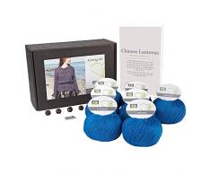 DesignEtte Extra, S, Ägyptische Baumwolle, Stricken, Chinesische Laternen, Clear Blue, 16