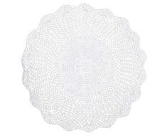 kilofly Handgemachte Häkelarbeit-Baumwollspitze Tabelle Sofa Deckchen weiß B 22 Zoll