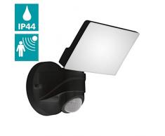 EGLO LED Außen-Wandlampe Pagino, 1 flammige Außenleuchte, Sensor-Wandleuchte aus Kunststoff, Außenstrahler mit Bewegungsmelder, IP44, Farbe: schwarz