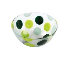 Bohemia Cristal 093 012 092 PLAY OF COLORS ca. Ø 210 mm dunkelgrün, mint aus Kalk-Natron-Glas Schale, punkte grün, 20.5 x 20.5 x 10 cm