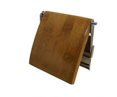 MSV 140396 Toilettenpapierhalter Klorollenhalter Bambus/Edelstahl, 13 x 15 x 1,5 cm