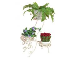 Heinz Hofmann 3177:WG Blumenständer / Metall / Weiß-goldfarben gewischt / B. 59 x T. 26 x H. 73 cm