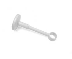 GARDINIA Träger mit Metallmontageplatte für Gardinenstangen, 1-läufig, Geschlossen, Alle Montage-Teile inklusive, Serie Chicago, Durchmesser 20 mm, Weiß