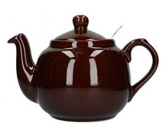 London Pottery Teekanne mit Filter, für 2 Tassen, Grün, Keramik, Rockingham Brown, 4 Cup