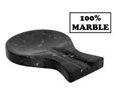 Radicaln Löffelablage große Schöpfkelle aus Marmor braun handgefertigt Utensil - Non-Stahl und Silikongabel ohne Silikon Löffelablage - Löffelhalter für Herd Chef schwarz