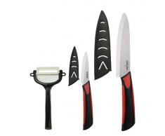 Dailycious Messer-Set 3-teilig, Keramik, 1 Kochmesser (15 cm) + 1 Schälmesser (7,5 cm) + 1 Schäler (DC-0043)