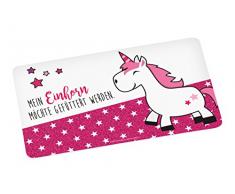 infinite by GEDA LABELS (INFKH) Einhorn_BRETTCHEN_FÜTTERN Frühstücksbrett Melamin, pink/weiß, 23,5 x 14 x 0.5 cm