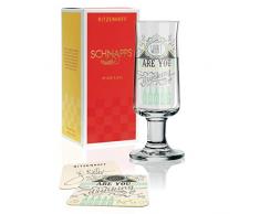 RITZENHOFF Schnapps Schnapsglas von Frank Keller, aus Kristallglas, 40 ml, mit fünf Schnapsdeckeln