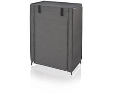 Leifheit Schuhschrank extra stabiles Schuhregal mit flexiblen Spannböden, Schuhbox aus engmaschig gewebtem Stoff, schwarz, 60 x 23 x 6,5cm