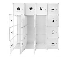 Ribelli Steck-Kleiderschrank Kunststoff Portable Garderobe mit 16 Würfeln - individuell aufbaubar - erweiterbar - auch für hängende Kleidung - platzsparend