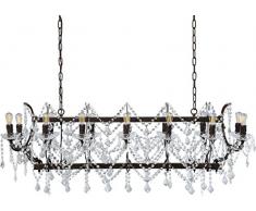 Kare Hängeleuchte Chateau Crystal Rusty, barocke Deckenleuchte, Esszimmer Lampe, (HxBxT), 130x120x45 cm