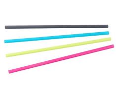 Fackelmann Trinkhalme, bunte Strohhalme aus Kunststoff, Trinkhalme (Farbe: Blau/Gelb/Lila), Menge: 500 Stück